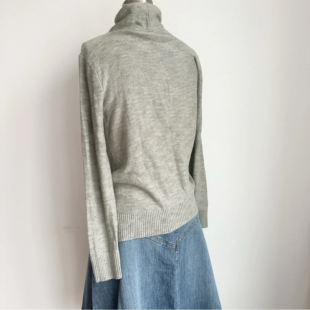 J. Jill Wearever Funnel-Neck Sweater Grey Women’s Medium